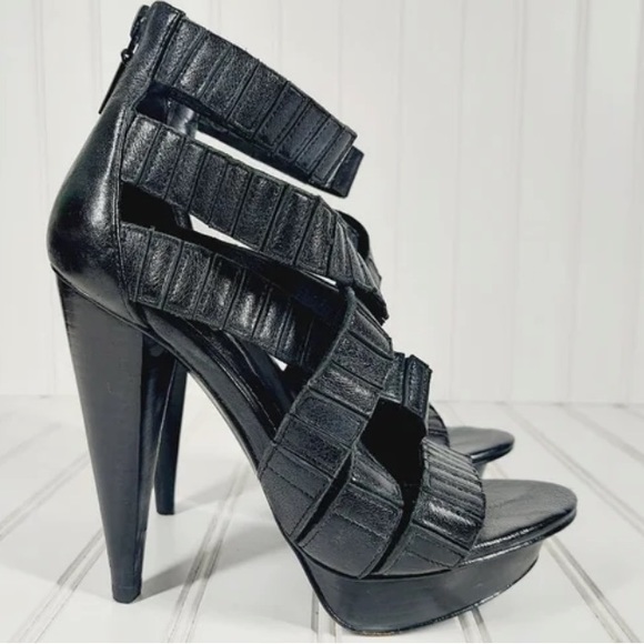 REPORT SIGNATURE DITMAR BLACK STRAPPY PLATFORM SANDAL - Picture 5 of 7